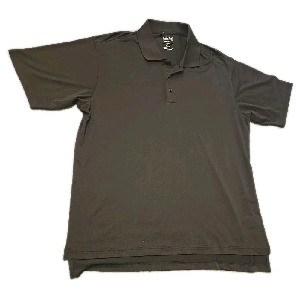 Adidas Climalite Polo Mens Large Black Short Sleeve Golf Performance Athletic L‎